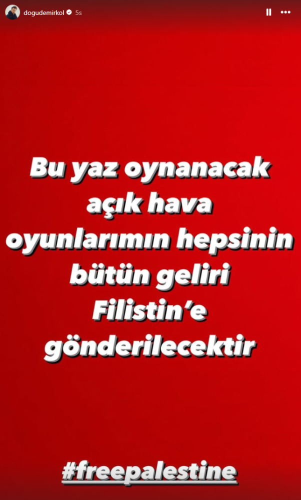 Komedyen Doğu Demirkol'dan Filistin'e destek