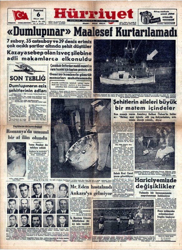 Dumlupınar denizaltısı 65 yıl önce 81 mürettebatıyla battı