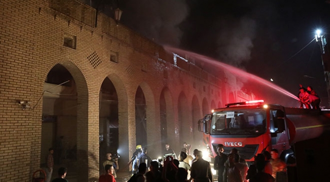 Erbil'de Osmanlı yadigarı çarşıda yangın