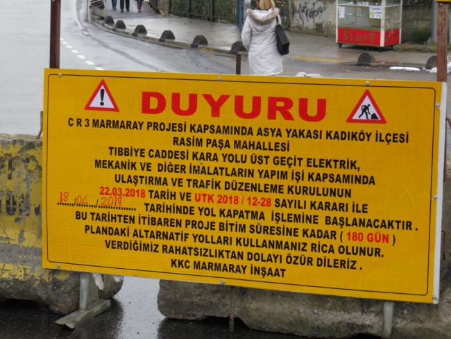 Kadıköy Tıbbiye Caddesi 1 yıl süreyle trafiğe kapatıldı