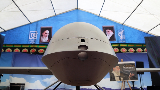 İran'ın sergilediği bir İHA. Fotoğraf: AA