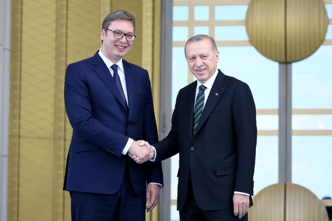 Cumhurbaşkanı Erdoğan, Vucic'i resmi törenle karşıladı
