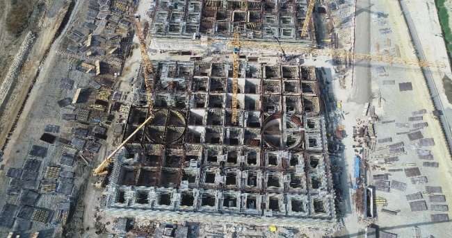 1915 Çanakkale Köprüsü'ndeki çalışmalar havadan görüntülendi