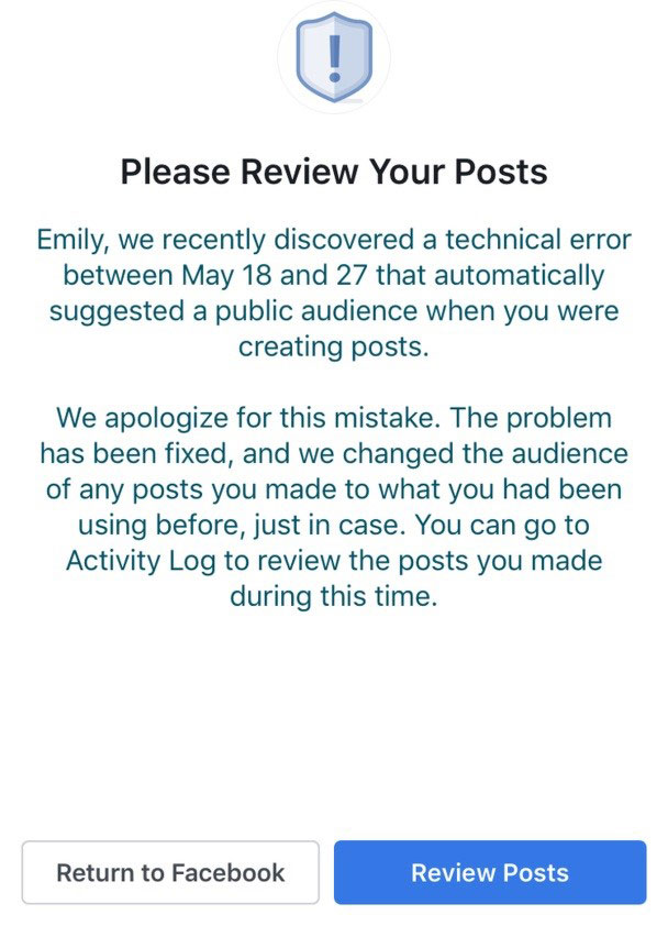 Facebook'ta 14 milyon kullanıcıyı etkileyen gizlilik hatası