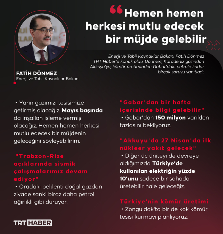 Bakan Dönmez: Yarın hemen hemen herkesi mutlu edecek bir müjde gelebilir