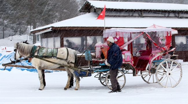 Bolu'da kar yağışı etkili oluyor