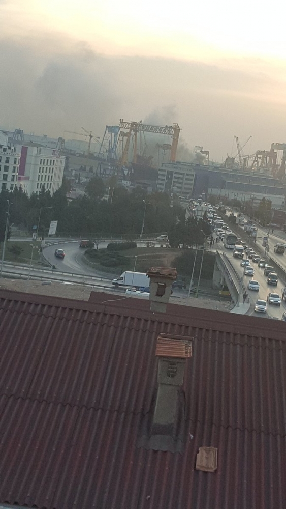 Tuzla'da gemi yangını