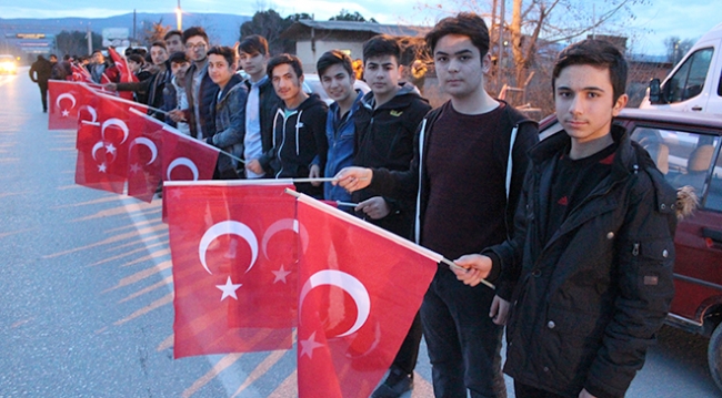 Afrin gazisine coşkulu karşılama