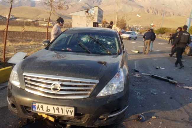 Muhsin Fahrizade'nin saldırıya uğradığı araç.