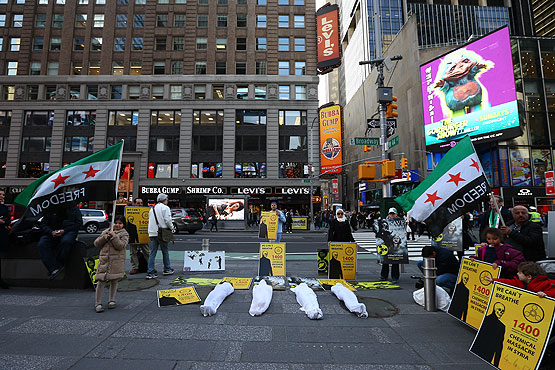 Times Meydanı'nda 'İdlib' için protesto vardı