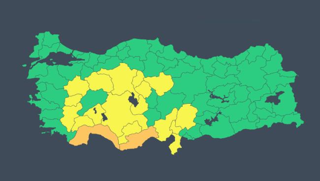 Antalya ve Mersin için 'turuncu' uyarı