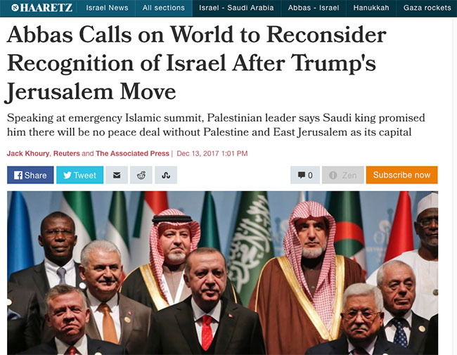 İstanbul'daki Kudüs zirvesi dünya basınında