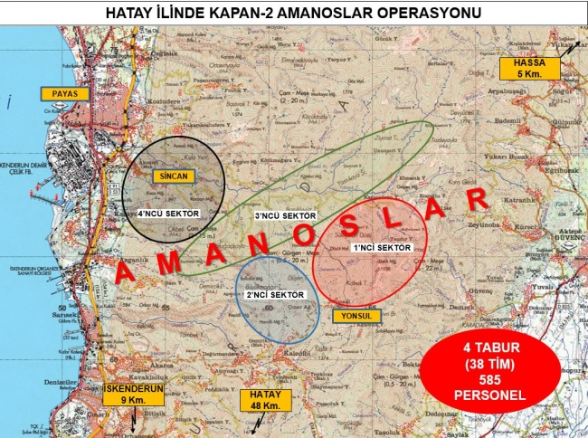 Hatay'da Kapan-2 Amanoslar Operasyonu başlatıldı