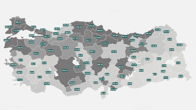İl il koronavirüs haftalık vaka haritası açıklandı... Türkiye geneli yeni koronavirüs vaka haritası...