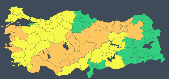 Meteoroloji'den 57 kente uyarı: Sağanak ve fırtına görülecek