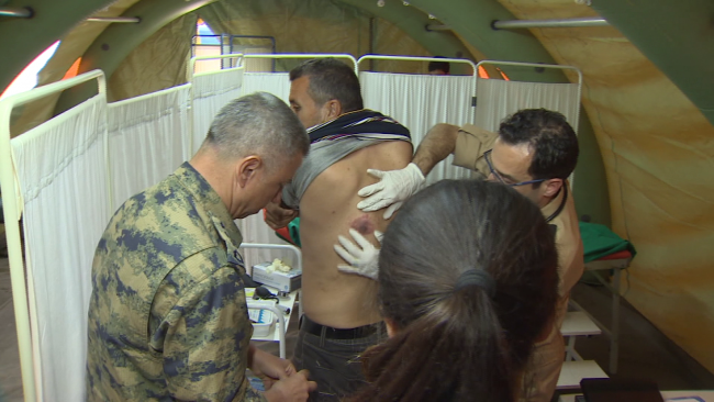 TSK Cinderes’te acil yardım hastanesi kurdu