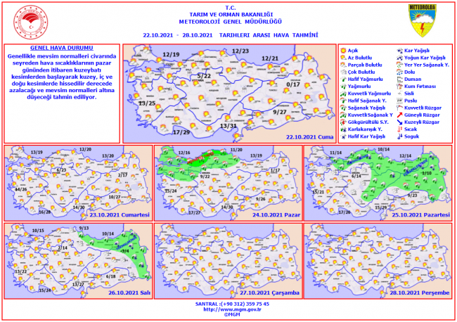 hava nasil olacak hava sicakliklari azalacak 21 ekim 2021 turkiye geneli hava durumu son dakika haberleri
