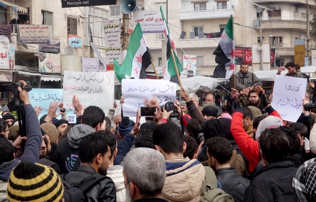 İdlib, Doğu Guta'daki saldırıları protesto etti