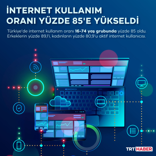 Türkiye'de internete erişim oranı yüzde 94,1'e yükseldi
