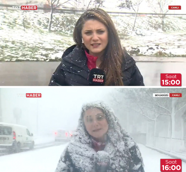 Arnavutköy'de şiddetli kar yağışı etkili oluyor