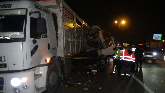 Kamyona çarpan kamyonetteki kişi yaşamını yitirdi
