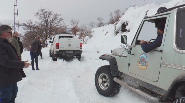 Malatya'da Off-road ekibine kar engeli