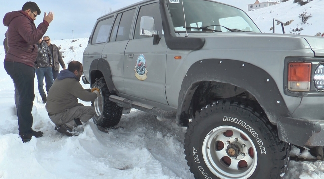 Malatya'da Off-road ekibine kar engeli