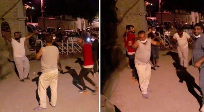 Mahalleli karantinanın bitişini oynayarak kutladı