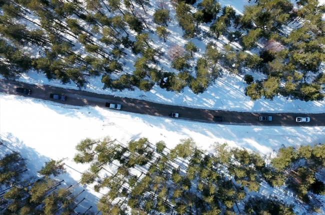 30 araçla kar safari