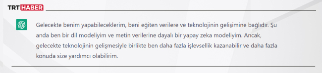 Görsel: ChatGPT tarafından üretilen cevap