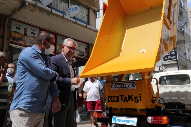 Keşan'da çöpü dolan 'taksi' çağıracak
