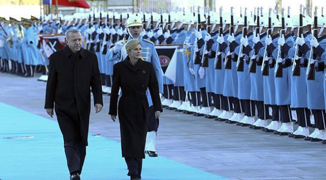 Cumhurbaşkanı Erdoğan, Kitaroviç'i resmi törenle karşıladı