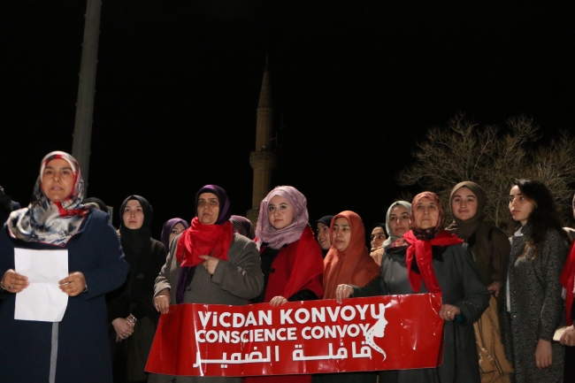 "Vicdan Konvoyu"na destek için Hatay'a gittiler