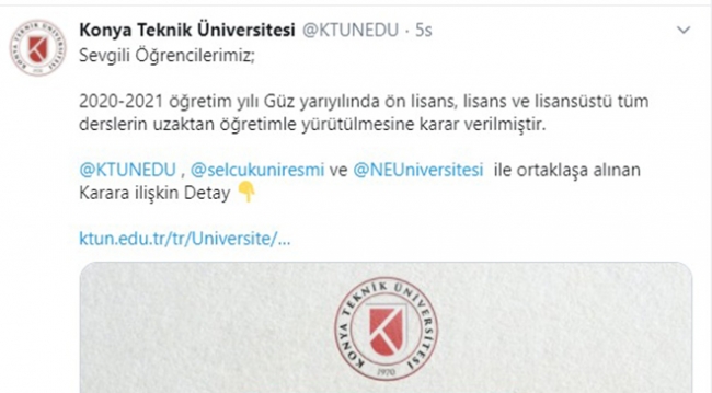 Türkiye'de bazı üniversiteler uzaktan eğitim kararı aldı