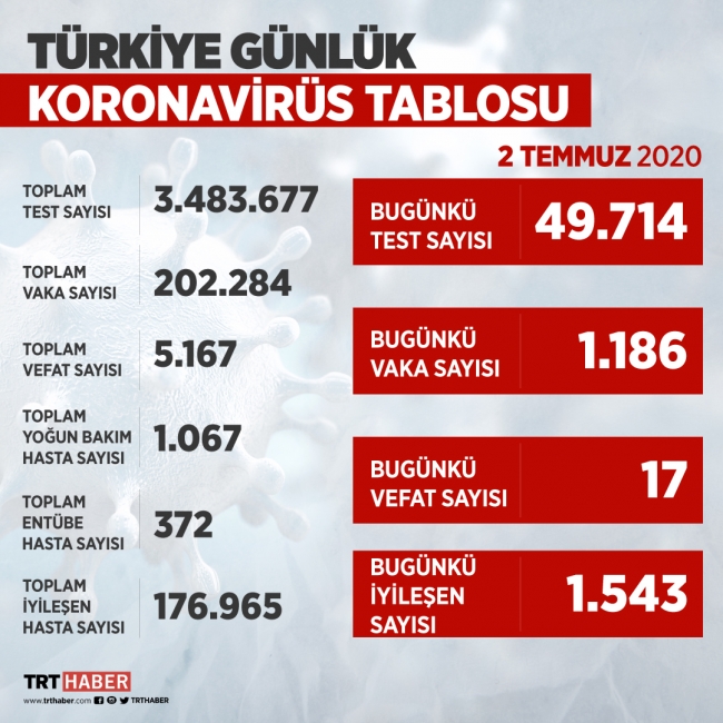 Türkiye'de koronavirüsü atlatan kişi sayısı 177 bine yaklaştı