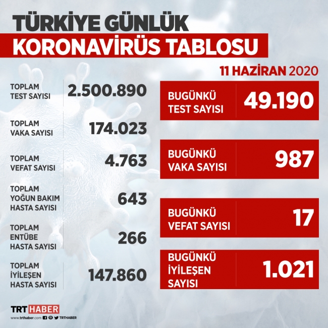 Türkiye'de koronavirüsü atlatan kişi sayısı 148 bine yaklaştı
