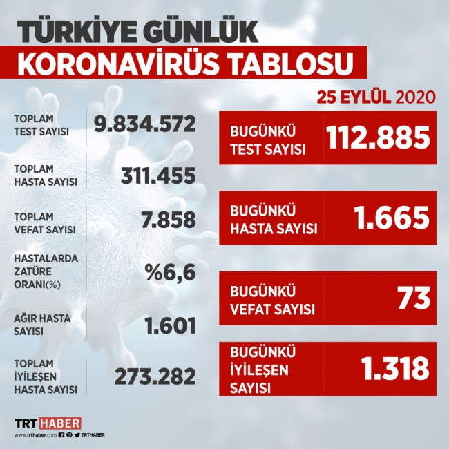 Türkiye'de iyileşenlerin sayısı 273 bin 282'ye yükseldi