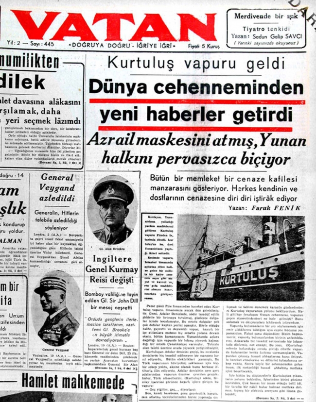 2. Dünya Savaşı’nda Yunan halkına umut olan vapur