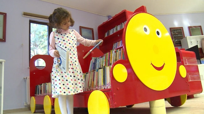 Erzurum'da kuzulu çocuk kütüphanesi