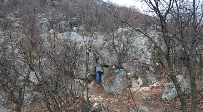 Kayalıklara sıkışan köpek kurtarıldı