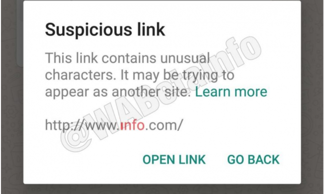 WhatsApp şüpheli bağlantılar için uyaracak