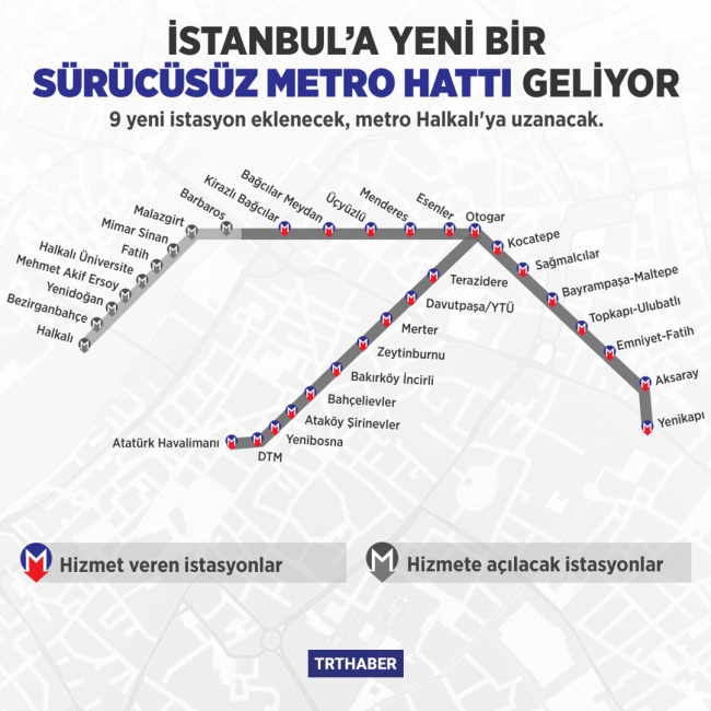 Yenikapı-Atatürk Havalimanı ile Yenikapı-Kirazlı-Halkalı metrolarında sürücüsüz teknolojiye geçiliyor