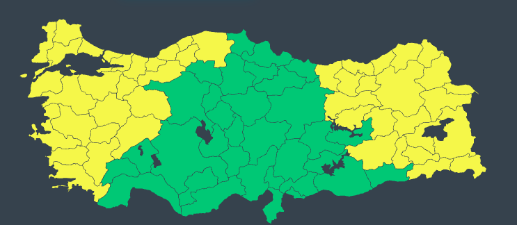 Meteoroloji’den 48 il için sarı alarm: Kuvvetli yağış, fırtına ve çığ uyarısı