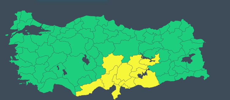 12 il için 'sarı' uyarı: Sağanak ve toz taşınımı bekleniyor