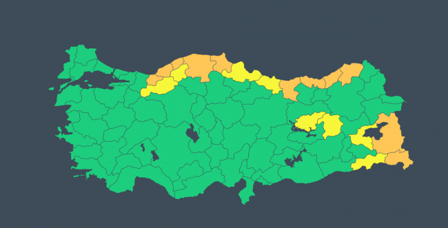 19 ile kar ve çığ uyarısı