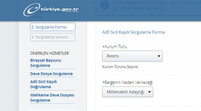 Milletvekili adaylarına e-Devlet'ten yeni hizmet