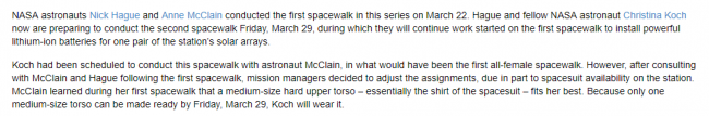 NASA'da kadınların uzay yürüyüşü kıyafet krizi nedeniyle iptal edildi