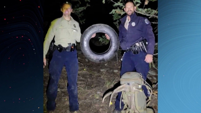 İki yıldır boynunda araba lastiğiyle dolaşan geyik kurtarıldı