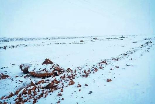 Cezayir’de çöldeki bazı bölgelere kar yağdı