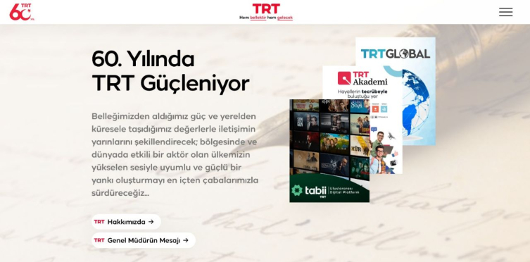 TRT’nin 60. yılına özel web sitesi yayında